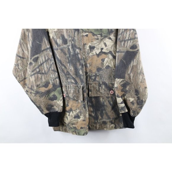 Vintage 90s Scent Lok Mens Medium Distressed Camouflage Chamois Cloth Jacket USA - Picture 3 of 9